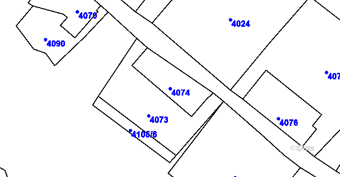 Parcela st. 4074 v KÚ Raspenava, Katastrální mapa