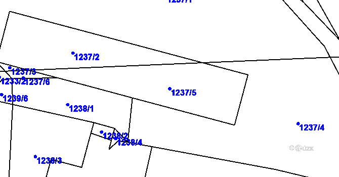 Parcela st. 1237/5 v KÚ Raspenava, Katastrální mapa