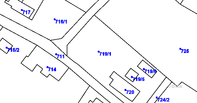 Parcela st. 719/1 v KÚ Raspenava, Katastrální mapa