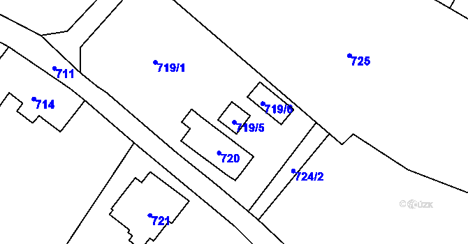 Parcela st. 719/5 v KÚ Raspenava, Katastrální mapa