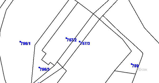 Parcela st. 757/3 v KÚ Raspenava, Katastrální mapa