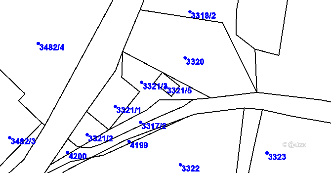 Parcela st. 3321/5 v KÚ Raspenava, Katastrální mapa