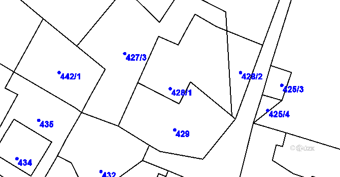 Parcela st. 428/1 v KÚ Raspenava, Katastrální mapa