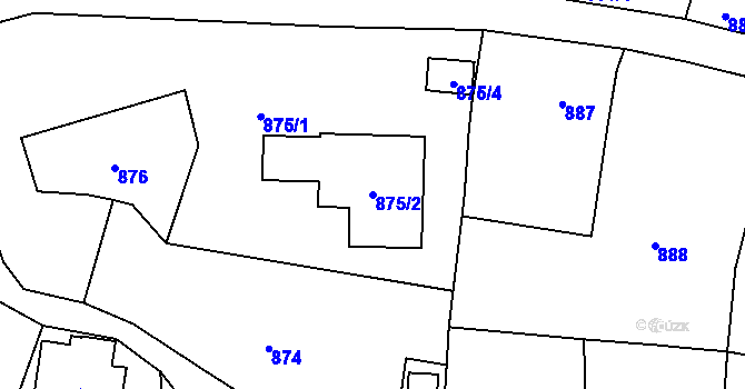 Parcela st. 875/2 v KÚ Raspenava, Katastrální mapa