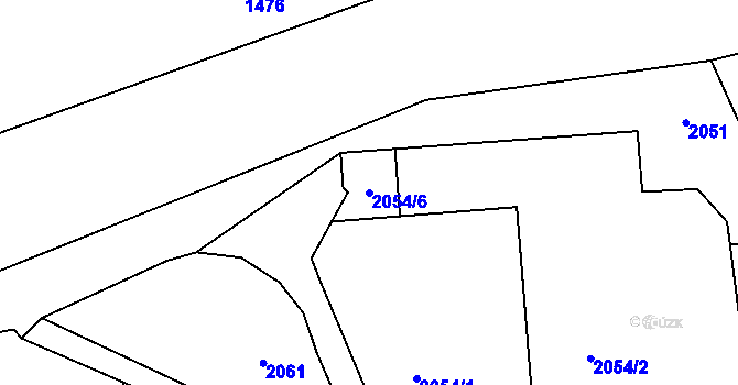 Parcela st. 2054/6 v KÚ Raspenava, Katastrální mapa