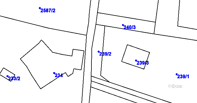 Parcela st. 239/2 v KÚ Raspenava, Katastrální mapa