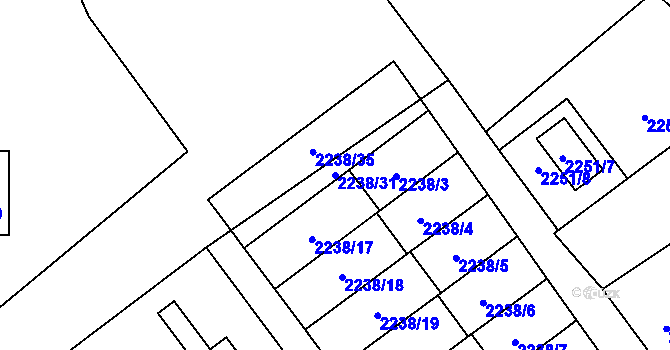 Parcela st. 2238/31 v KÚ Raspenava, Katastrální mapa