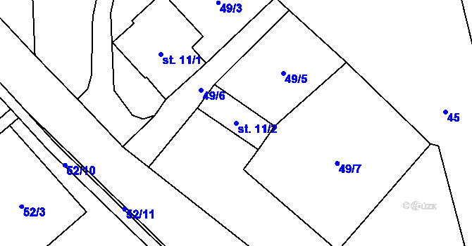 Parcela st. 11/2 v KÚ Raškovice, Katastrální mapa