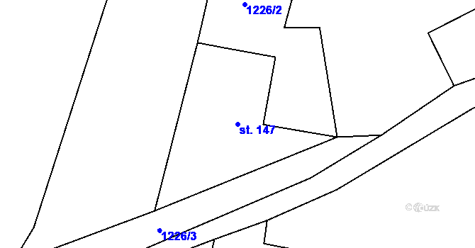 Parcela st. 147 v KÚ Raškovice, Katastrální mapa