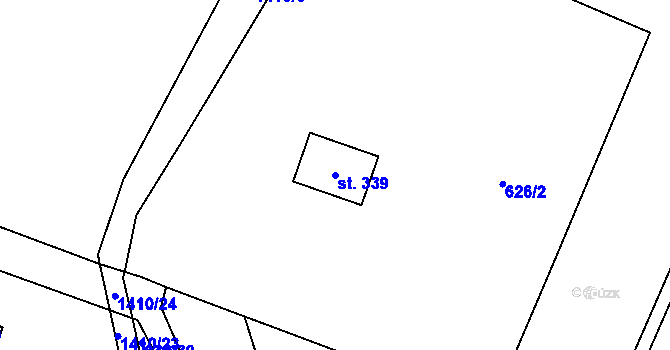 Parcela st. 339 v KÚ Raškovice, Katastrální mapa