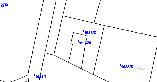 Parcela st. 375 v KÚ Raškovice, Katastrální mapa