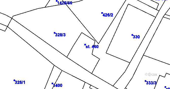 Parcela st. 460 v KÚ Raškovice, Katastrální mapa