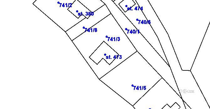 Parcela st. 473 v KÚ Raškovice, Katastrální mapa
