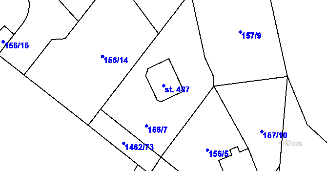 Parcela st. 487 v KÚ Raškovice, Katastrální mapa