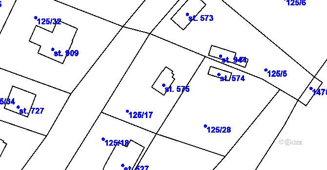 Parcela st. 575 v KÚ Raškovice, Katastrální mapa