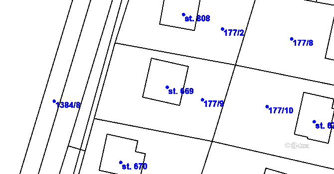 Parcela st. 669 v KÚ Raškovice, Katastrální mapa