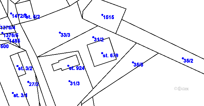 Parcela st. 679 v KÚ Raškovice, Katastrální mapa