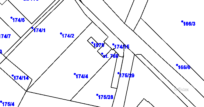 Parcela st. 788 v KÚ Raškovice, Katastrální mapa