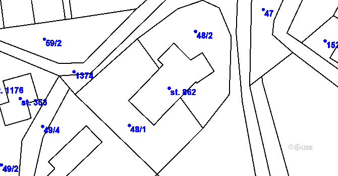 Parcela st. 862 v KÚ Raškovice, Katastrální mapa