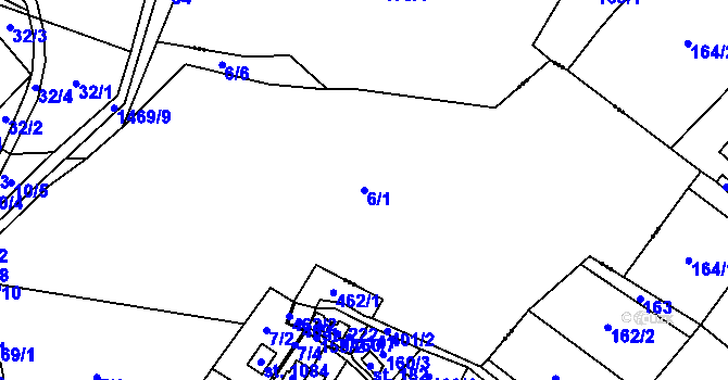 Parcela st. 6/1 v KÚ Raškovice, Katastrální mapa