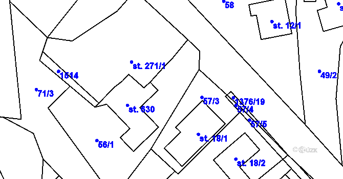 Parcela st. 56/2 v KÚ Raškovice, Katastrální mapa