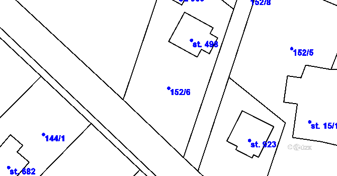 Parcela st. 152/6 v KÚ Raškovice, Katastrální mapa