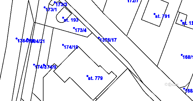 Parcela st. 174/6 v KÚ Raškovice, Katastrální mapa