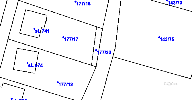 Parcela st. 177/20 v KÚ Raškovice, Katastrální mapa