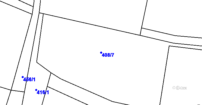Parcela st. 408/7 v KÚ Raškovice, Katastrální mapa