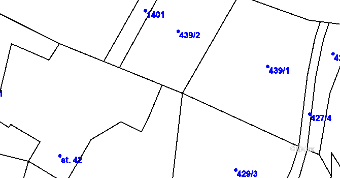 Parcela st. 436/2 v KÚ Raškovice, Katastrální mapa