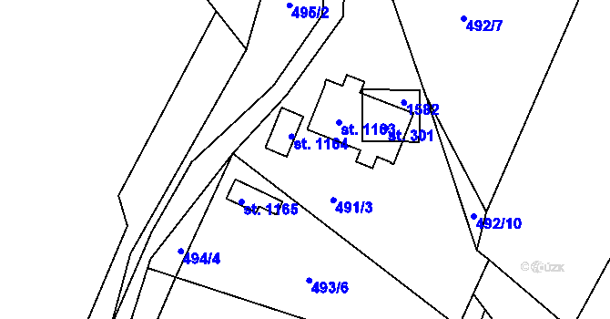 Parcela st. 491/3 v KÚ Raškovice, Katastrální mapa