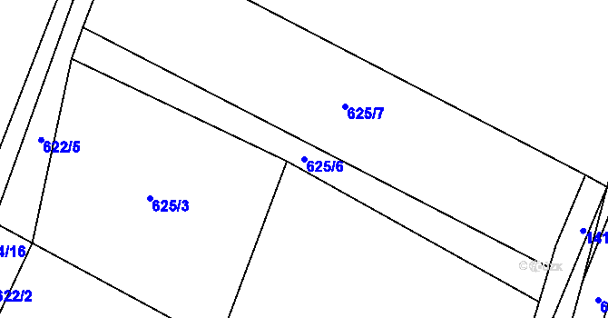 Parcela st. 625/6 v KÚ Raškovice, Katastrální mapa