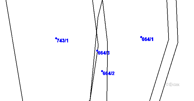 Parcela st. 664/3 v KÚ Raškovice, Katastrální mapa