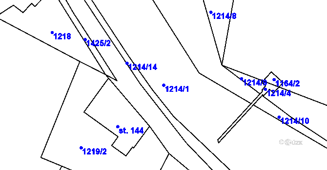 Parcela st. 1214/1 v KÚ Raškovice, Katastrální mapa