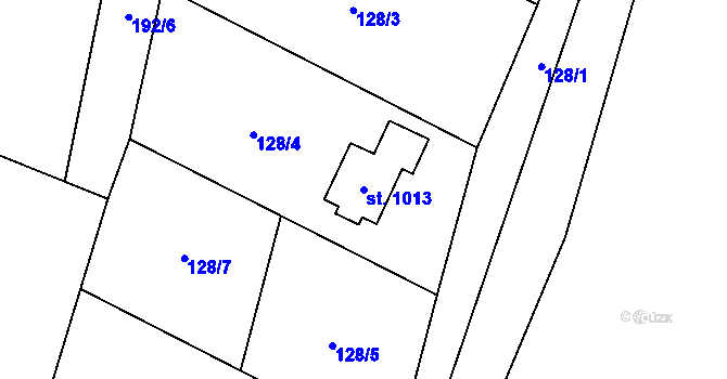 Parcela st. 1013 v KÚ Raškovice, Katastrální mapa