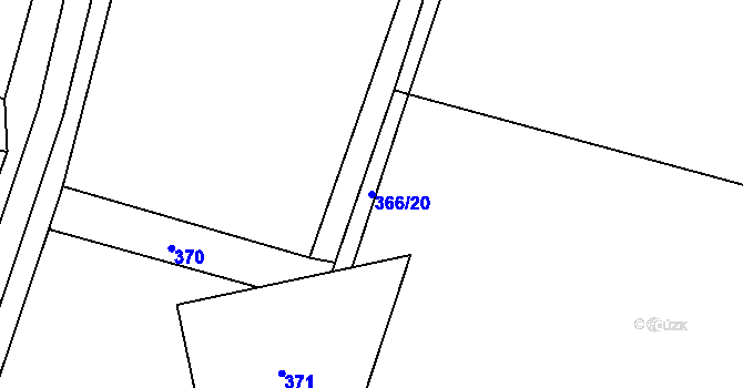 Parcela st. 366/20 v KÚ Raškovice, Katastrální mapa