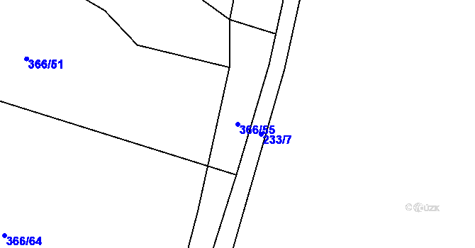 Parcela st. 366/55 v KÚ Raškovice, Katastrální mapa