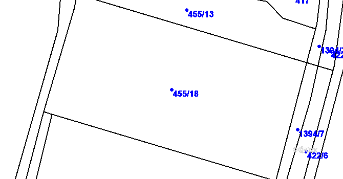 Parcela st. 455/18 v KÚ Raškovice, Katastrální mapa