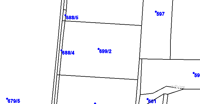 Parcela st. 699 v KÚ Raškovice, Katastrální mapa