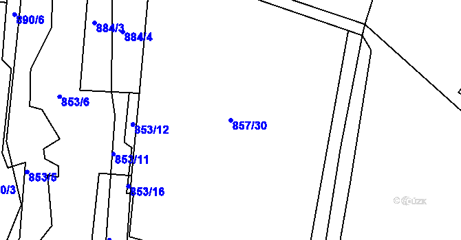 Parcela st. 857/30 v KÚ Raškovice, Katastrální mapa
