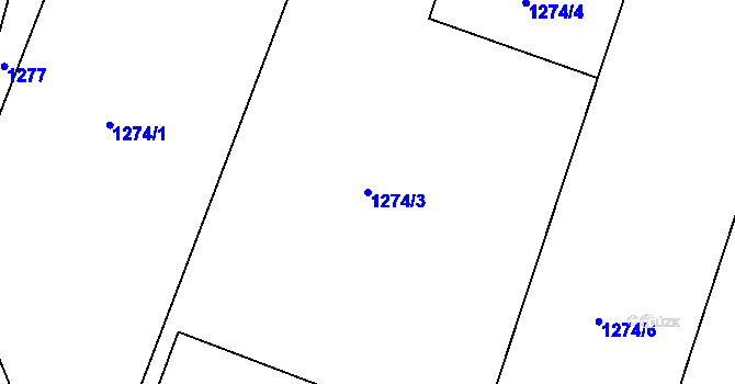 Parcela st. 1274/3 v KÚ Raškovice, Katastrální mapa