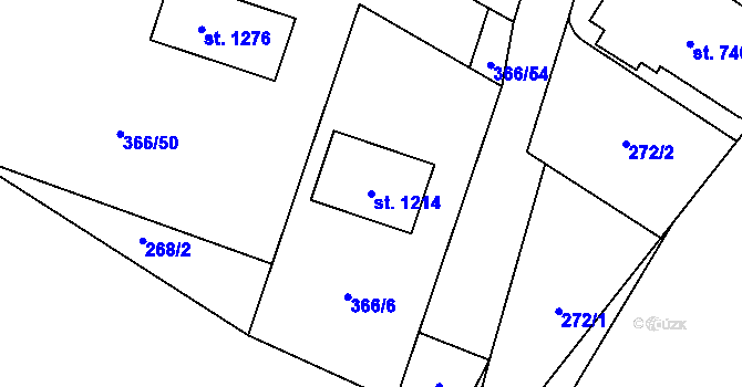 Parcela st. 1214 v KÚ Raškovice, Katastrální mapa