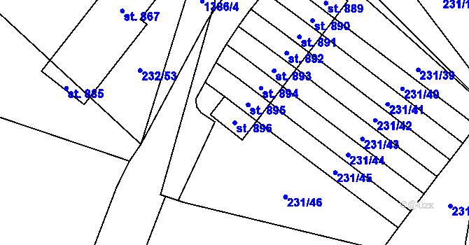 Parcela st. 896 v KÚ Raškovice, Katastrální mapa
