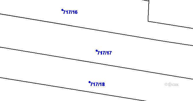Parcela st. 717/17 v KÚ Rašov, Katastrální mapa