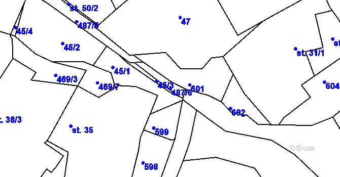 Parcela st. 487/6 v KÚ Mančice u Rašovic, Katastrální mapa