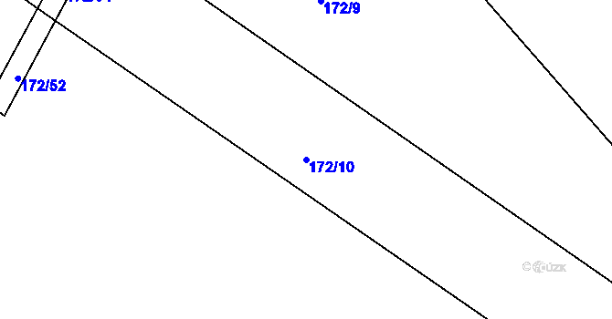 Parcela st. 172/10 v KÚ Rašovice u Nymburka, Katastrální mapa