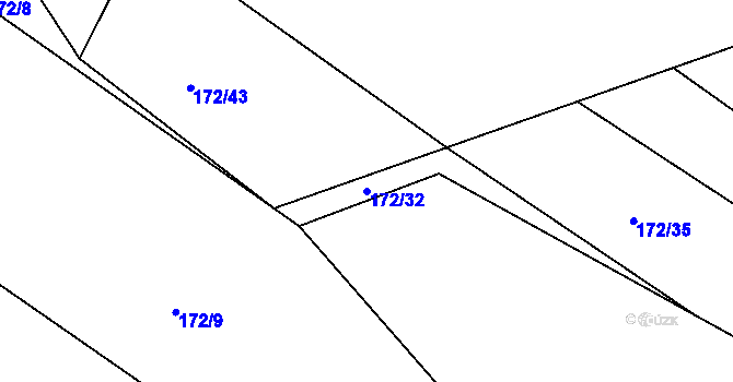 Parcela st. 172/32 v KÚ Rašovice u Nymburka, Katastrální mapa