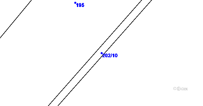 Parcela st. 202/10 v KÚ Rašovice u Nymburka, Katastrální mapa
