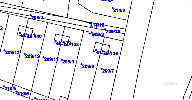 Parcela st. 137 v KÚ Rašovice u Týniště nad Orlicí, Katastrální mapa