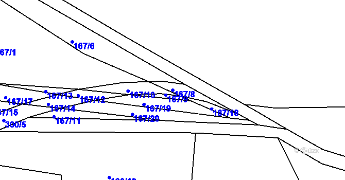Parcela st. 167/8 v KÚ Rašovice u Týniště nad Orlicí, Katastrální mapa